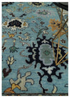 9x12 Modern Oushak Hand Knotted Persian Blue and Ivory Colorful Wool Area Rug | TRDCP852912