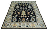 9x12 Wool Traditional Persian Black and Ivory Colorful Hand knotted Oushak Area Rug | TRDCP1081912
