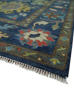 9x12 Wool Traditional Persian Blue and Gray Vibrant Colorful Hand knotted Oushak Area Rug | TRDCP1365912