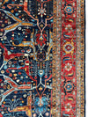 Hand-Knotted Afghani Bidjar Wool Rug – 9’x12’ – Intricate Geometric & Floral Motifs