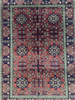 Hand-Knotted Bukharayi Rug – Brown 59” x 40” | Traditional Afghani Wool Rug