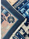 Hand-Knotted Antique Chinese Peking Wool Rug – 5’6” x 7’6” – Full Pile Navy and Cream Design
