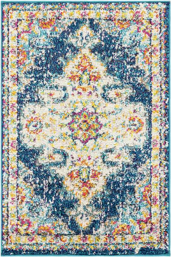 Miya Traditional Teal Area Rug