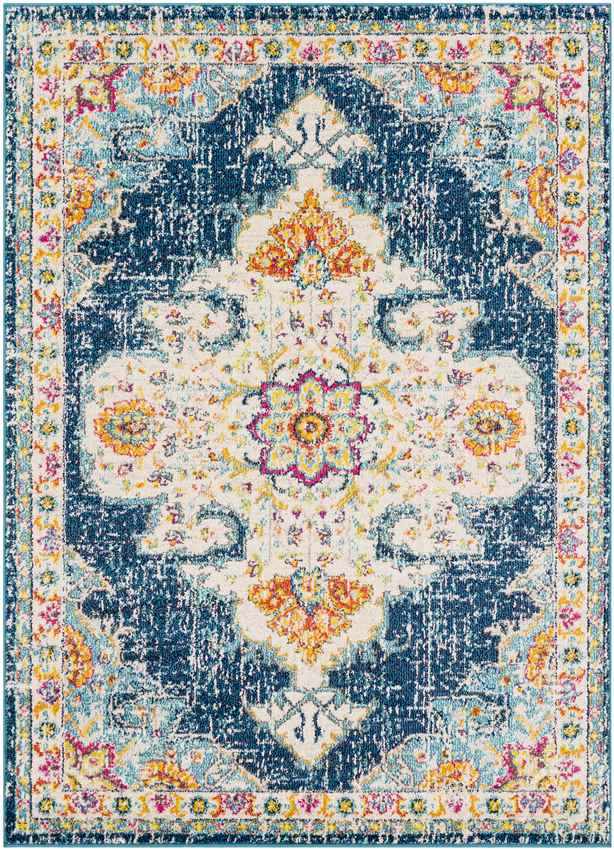 Miya Traditional Teal Area Rug