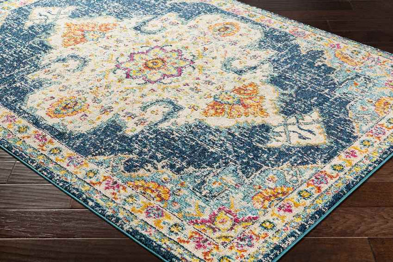 Miya Traditional Teal Area Rug