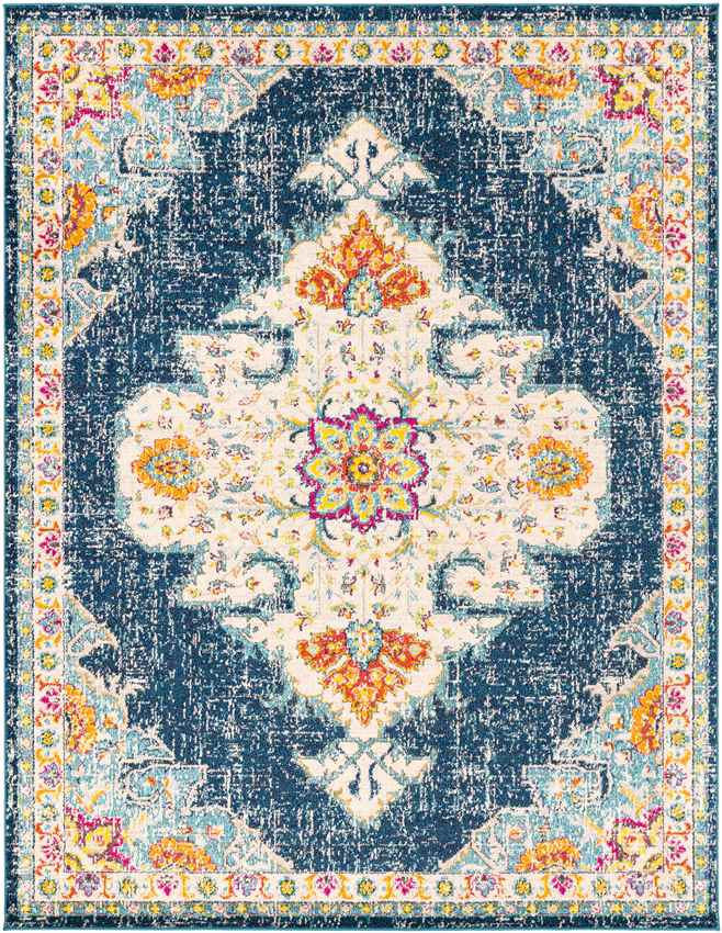 Miya Traditional Teal Area Rug