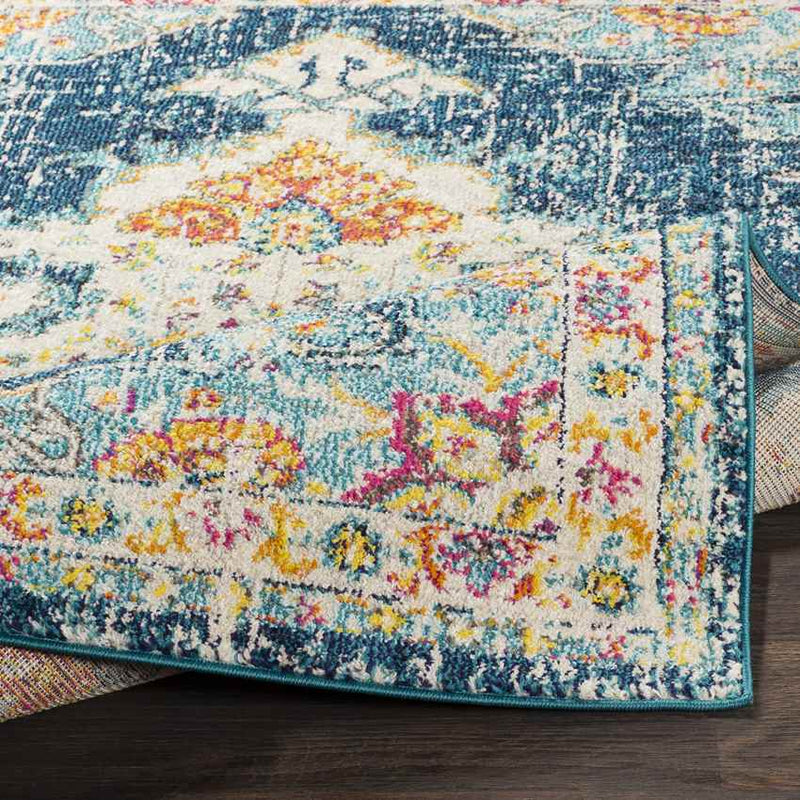 Miya Traditional Teal Area Rug