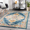 Miya Traditional Teal Area Rug
