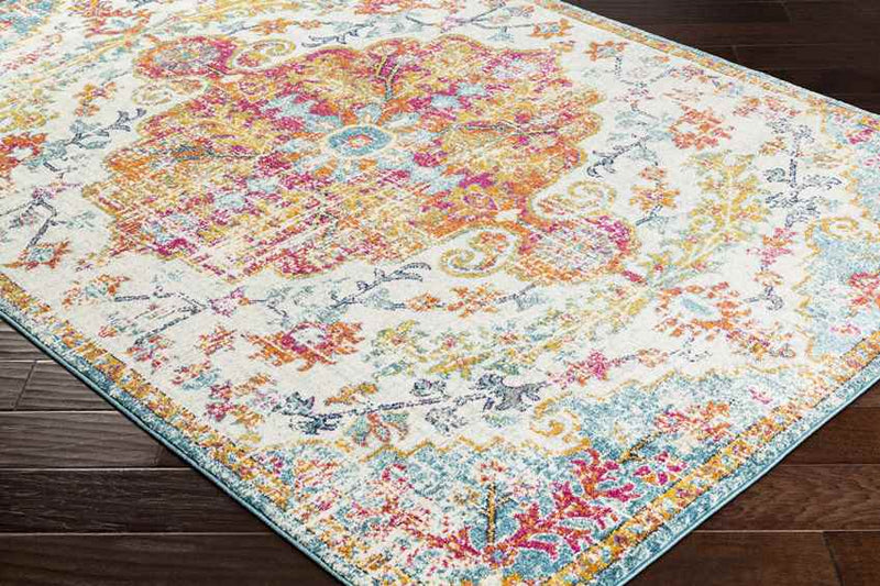 Olivia Traditional Saffron/Teal Area Rug