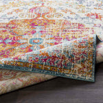 Olivia Traditional Saffron/Teal Area Rug