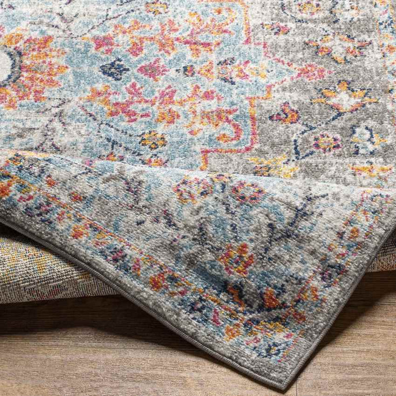 Olivia Traditional Teal/Beige Area Rug