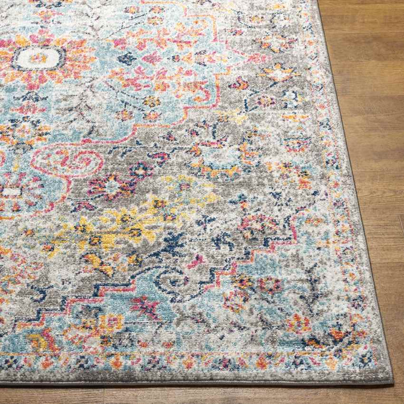 Olivia Traditional Teal/Beige Area Rug