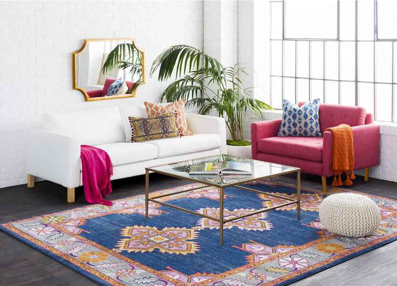 Isla Traditional Navy/Gray Area Rug