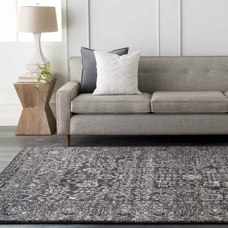 Leo Traditional Black Area Rug