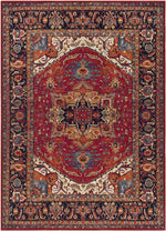 Elanor Traditional Dark Red Area Rug