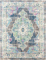 Aria Traditional Navy Area Rug