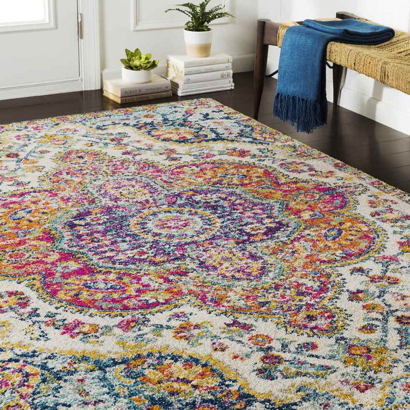 Lola Traditional Pink/Saffron Area Rug