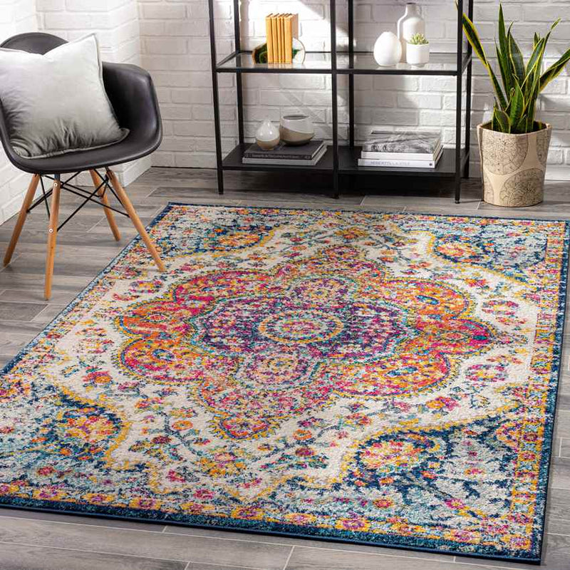 Lola Traditional Pink/Saffron Area Rug
