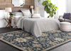 Ness Traditional Navy Area Rug