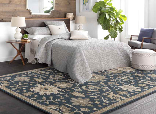 Ness Traditional Navy Area Rug