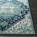 Metz Traditional Teal Area Rug