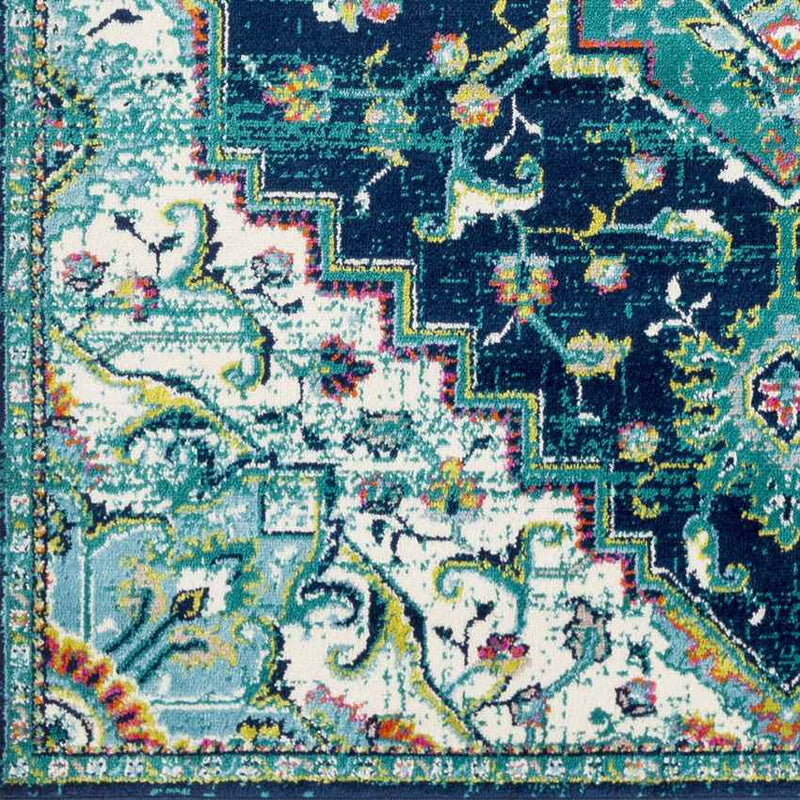 Metz Traditional Teal Area Rug