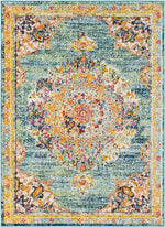 Puteaux Traditional Teal Area Rug