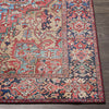 Manche Traditional Bright Red/Navy/Wheat/Ice Blue/Grass Green/Ivory Area Rug