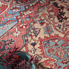 Manche Traditional Bright Red/Navy/Wheat/Ice Blue/Grass Green/Ivory Area Rug