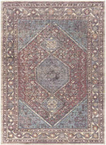 Milan Traditional Dark Plum Washable Area Rug
