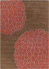Aniak Modern Brown/Sky Red Area Rug
