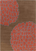 Aniak Modern Brown/Sky Red Area Rug