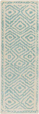 Ashland Modern Teal/Beige Area Rug