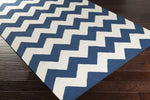 Wordragen Modern Blue/Ivory Area Rug