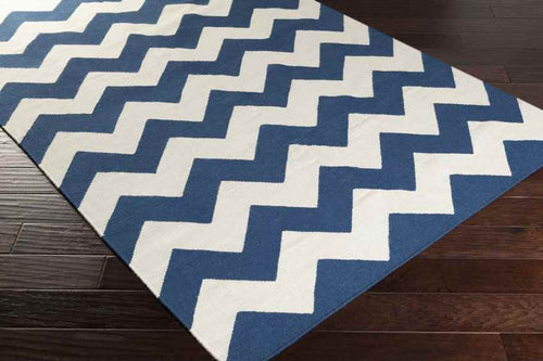 Wordragen Modern Blue/Ivory Area Rug