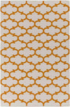 Zeumeren Modern Ivory/Orange Area Rug