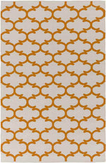 Zeumeren Modern Ivory/Orange Area Rug