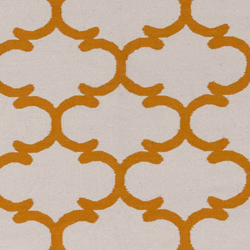 Zeumeren Modern Ivory/Orange Area Rug