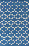 Zeumeren Modern Bright Blue/Ivory Area Rug