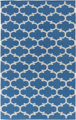 Zeumeren Modern Bright Blue/Ivory Area Rug