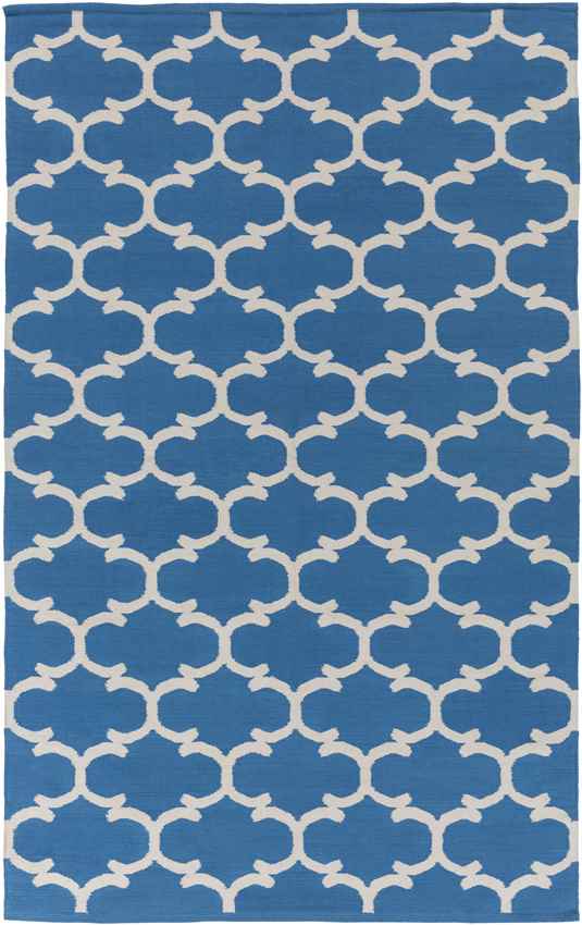 Zeumeren Modern Bright Blue/Ivory Area Rug