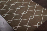 Dunsmuir Modern Chocolate and Ivory Area Rug