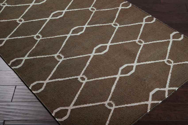 Dunsmuir Modern Chocolate and Ivory Area Rug