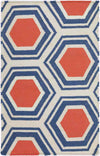 Dutton Modern Blue/Orange Area Rug