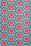 Dutton Modern Blue/Orange Area Rug