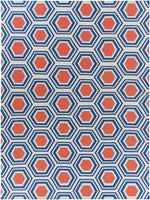 Dutton Modern Blue/Orange Area Rug