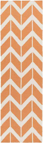 Dyer Modern Bright Orange/Cream Area Rug