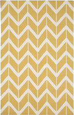 Dyer Modern Yellow/White Area Rug
