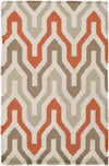 Earle Modern Orange/Taupe Area Rug