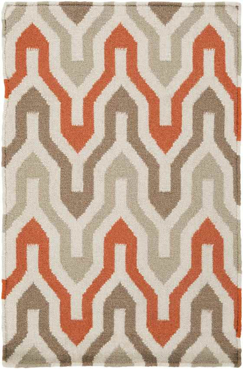 Earle Modern Orange/Taupe Area Rug